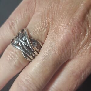 Sterling silver and crystal ring